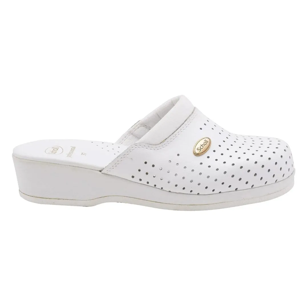 Scholl Clog Backguard - Women's White Clogs, Size 36