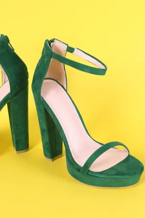 Shoe Republic LA Suede Ankle Strap Platform Chunky Heel