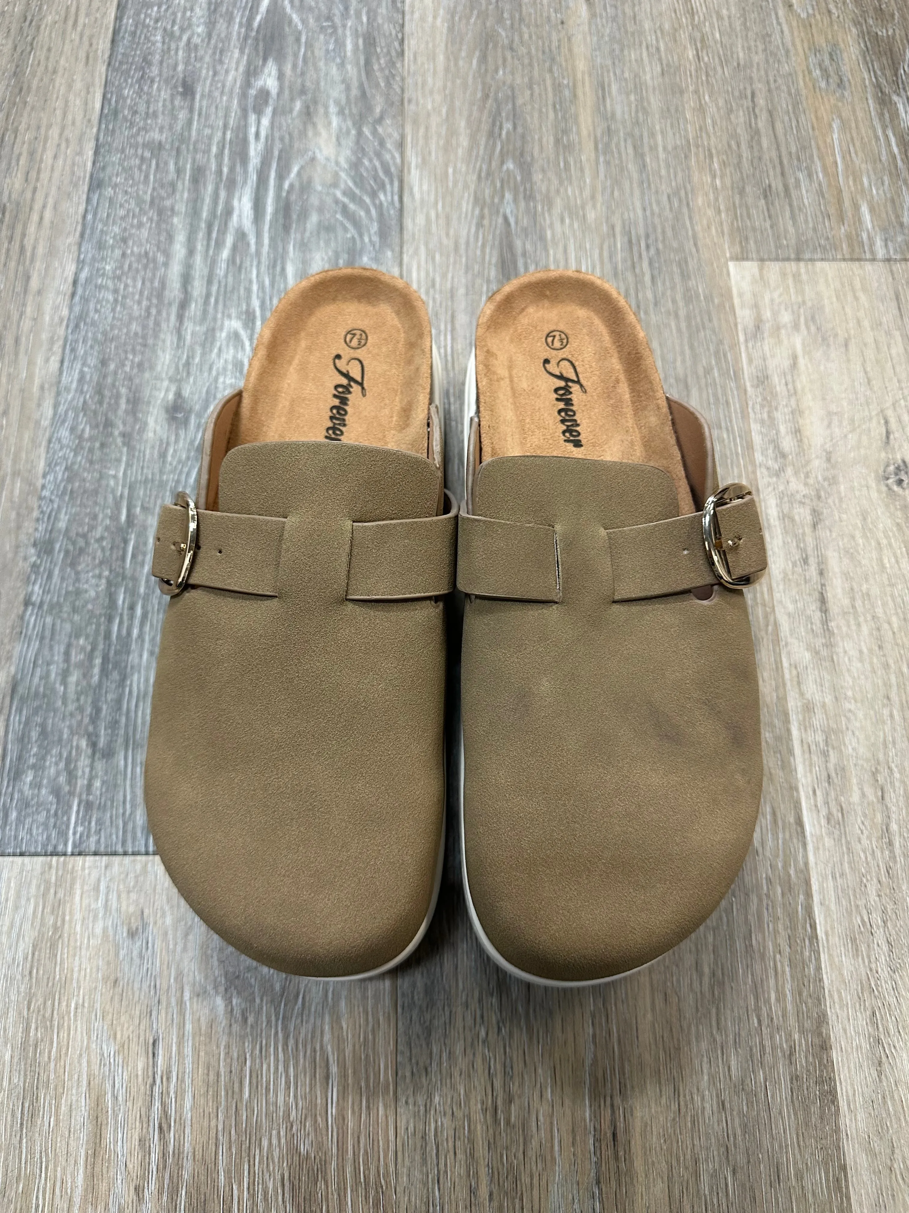 Shoes Heels Platform By Forever In Taupe, Size: 7.5