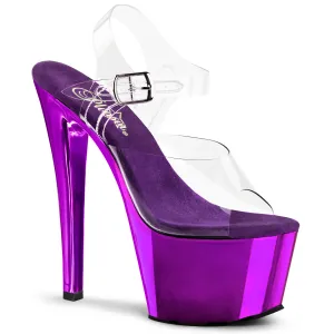 SKY-308 Purple Chrome Platform 7 Inch Stripper Shoe