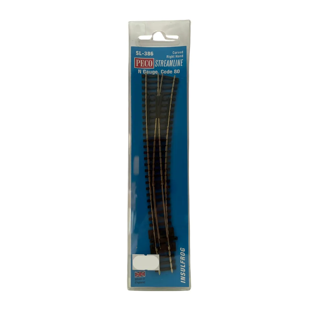 SL-386 - Right Hand Curved Point - N Gauge - PECO STREAMLINE N CODE 80