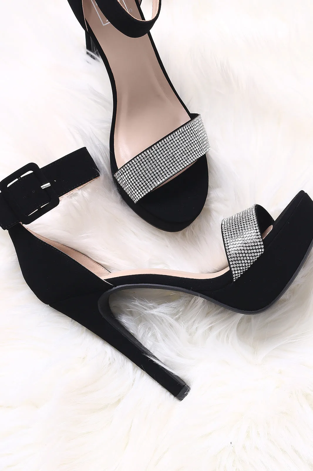 Speed Limited 98 Rhinestone Accent Nubuck Platform Heel