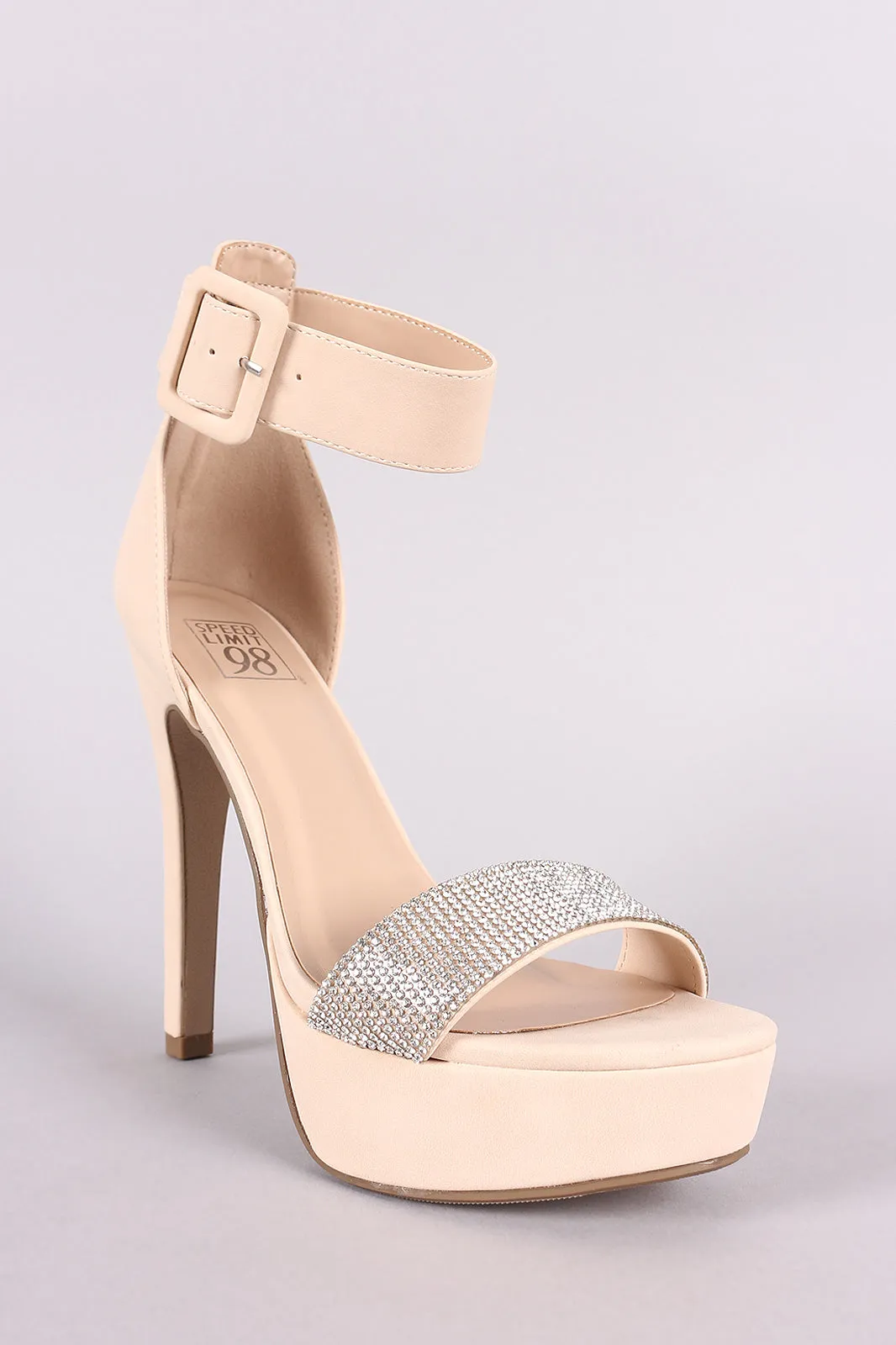Speed Limited 98 Rhinestone Accent Nubuck Platform Heel
