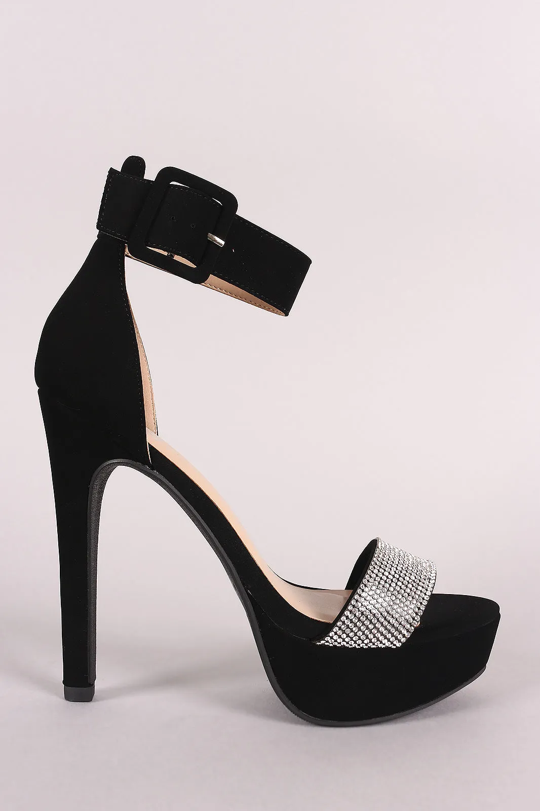 Speed Limited 98 Rhinestone Accent Nubuck Platform Heel