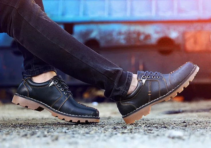 Spring And Autumn Men's Comfortable Boots On Platform