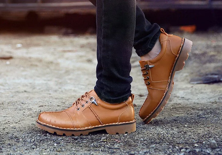 Spring And Autumn Men's Comfortable Boots On Platform