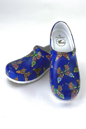 StepZ Women's Slip Resistant Nurse Clogs | Butterfly Bouquet