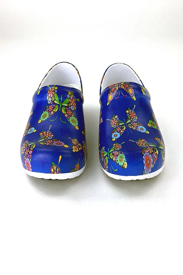 StepZ Women's Slip Resistant Nurse Clogs | Butterfly Bouquet