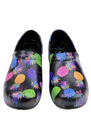 StepZ Women's Slip Resistant Nurse Clogs | Pineapple Paradise