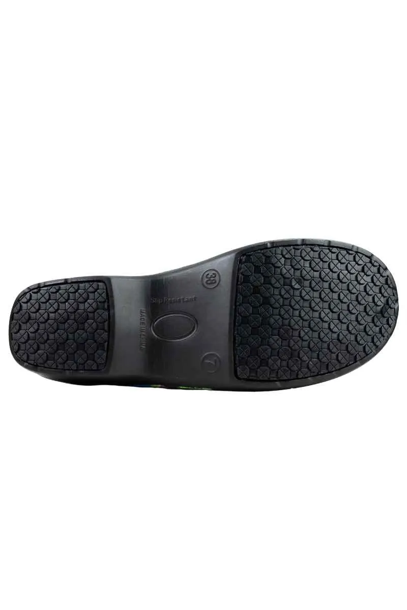 StepZ Women's Slip Resistant Nurse Clogs | Pineapple Paradise