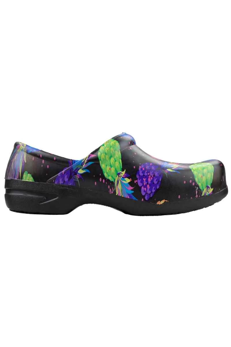 StepZ Women's Slip Resistant Nurse Clogs | Pineapple Paradise