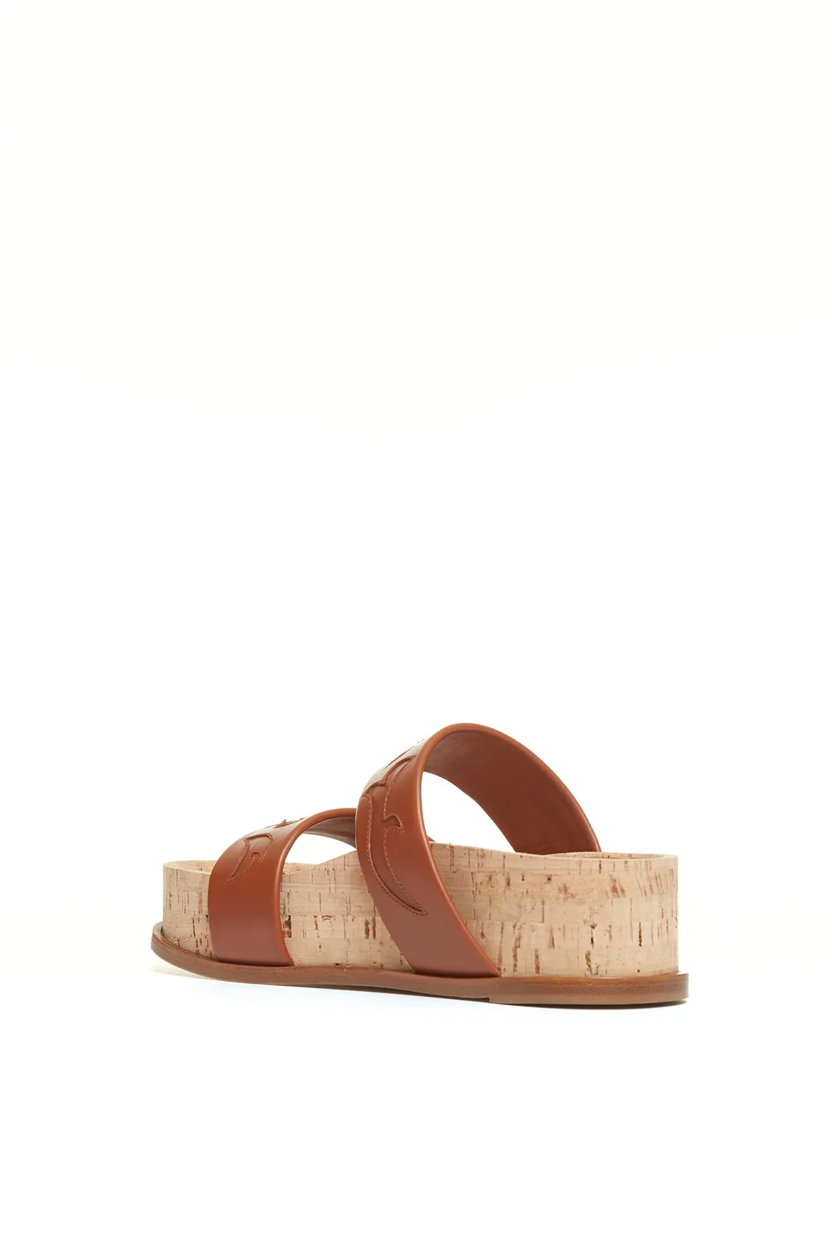 Striker Flame Platform Sandal in Cognac Nappa Leather