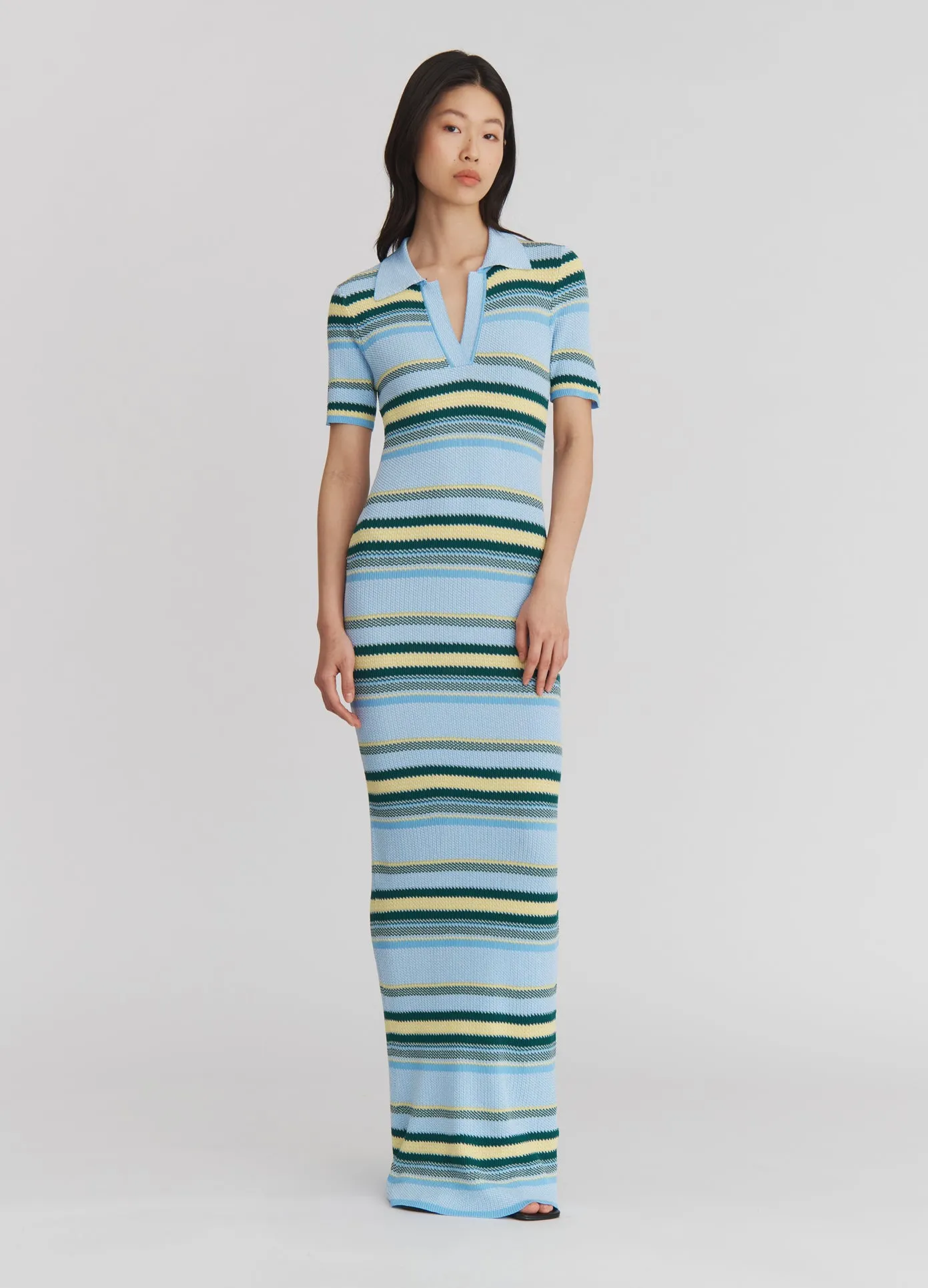 Striped Jacquard Maxi Dress
