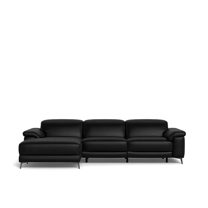 Tate 3 Seater Power Reclining Sofa with Chaise LHF in Leather