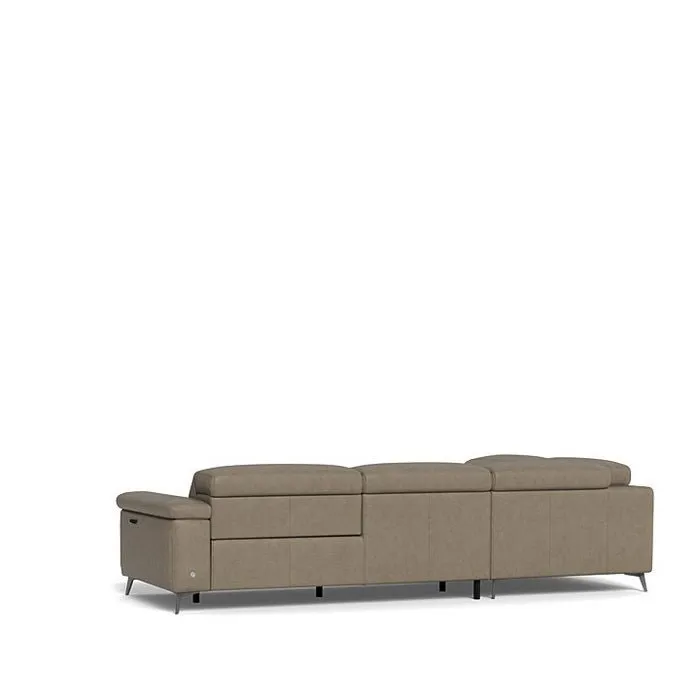 Tate 3 Seater Power Reclining Sofa with Chaise LHF in Leather