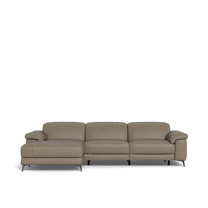 Tate 3 Seater Power Reclining Sofa with Chaise LHF in Leather