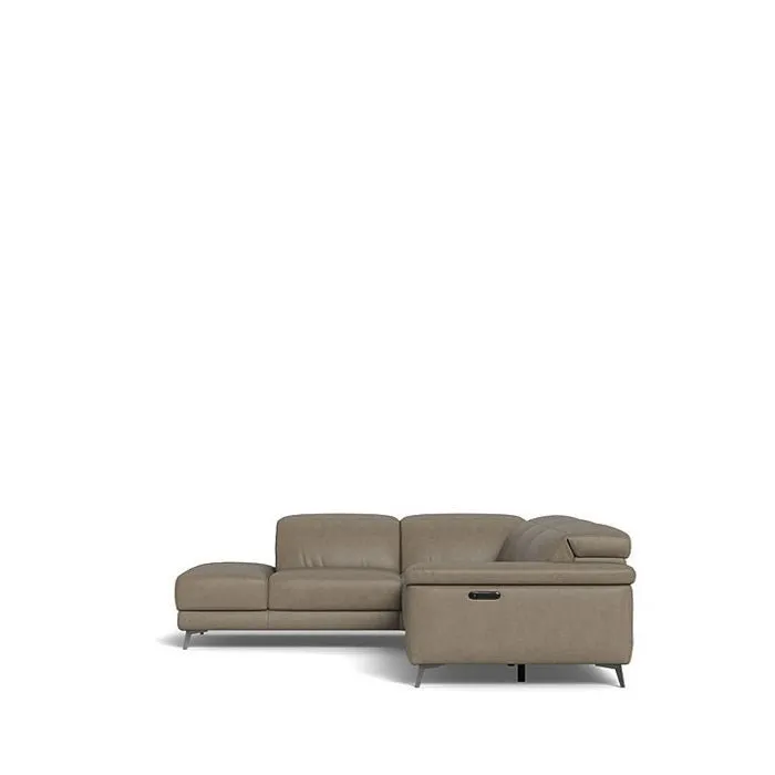 Tate 3 Seater Power Reclining Sofa with Chaise LHF in Leather