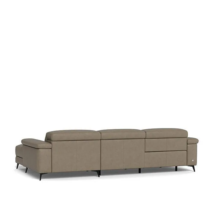 Tate 3 Seater Power Reclining Sofa with Chaise RHF in Leather