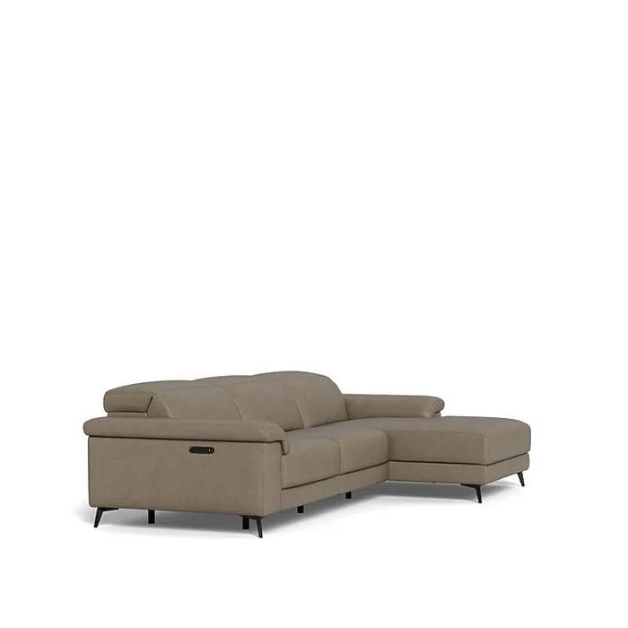Tate 3 Seater Power Reclining Sofa with Chaise RHF in Leather