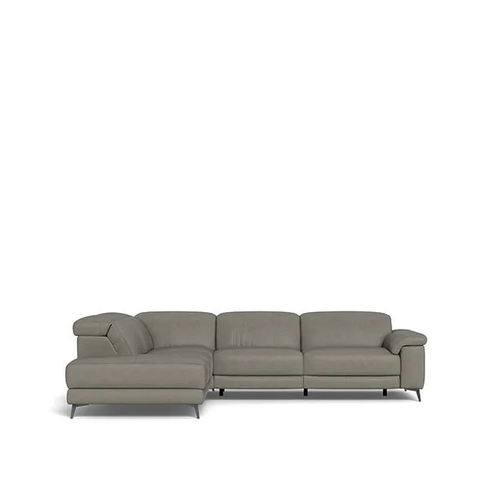 Tate 3 Seater Power Reclining Sofa with Corner Chaise LHF in Leather