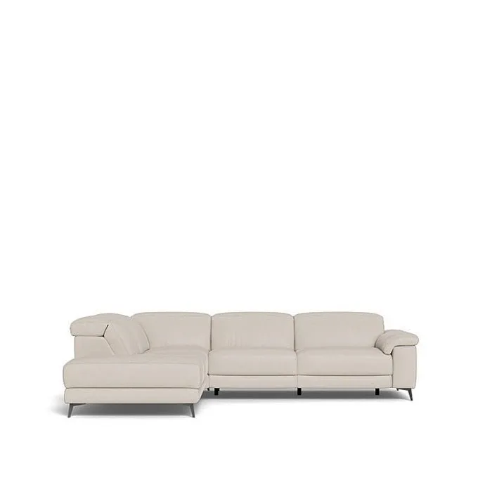 Tate 3 Seater Power Reclining Sofa with Corner Chaise LHF in Leather