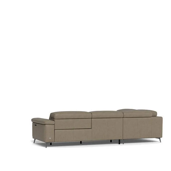 Tate 3 Seater Power Reclining Sofa with Corner Chaise LHF in Leather