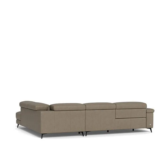 Tate 3 Seater Power Reclining Sofa with Corner Chaise RHF in Leather