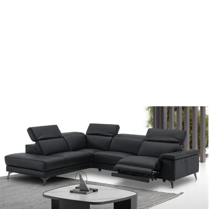 Tate 3 Seater Power Reclining Sofa with Corner Chaise RHF in Leather