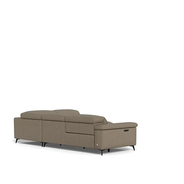 Tate 3 Seater Power Reclining Sofa with Corner Chaise RHF in Leather