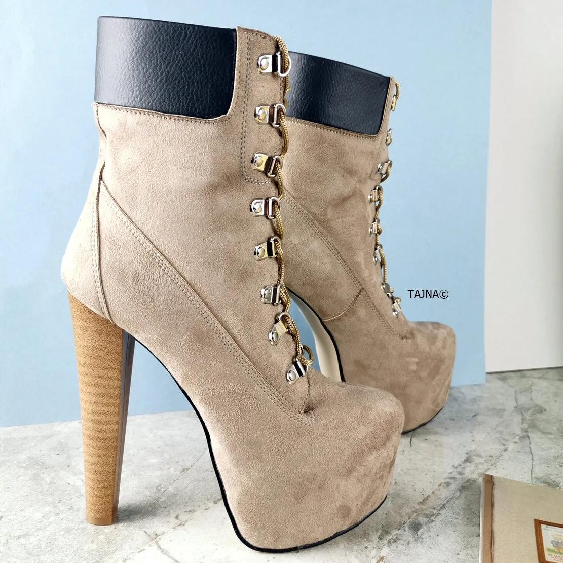 Timber Lace Up Heel Boots