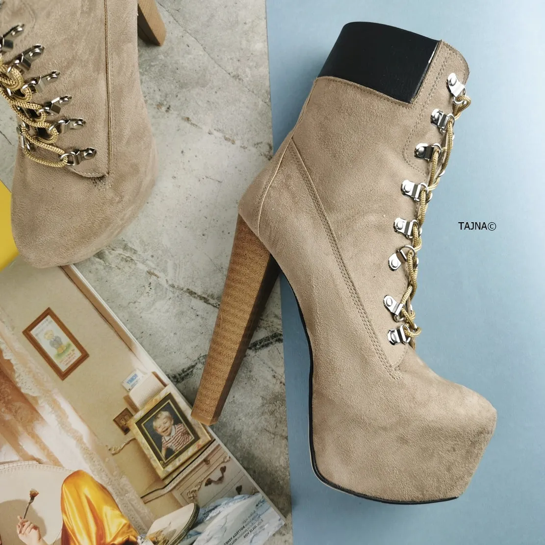 Timber Lace Up Heel Boots