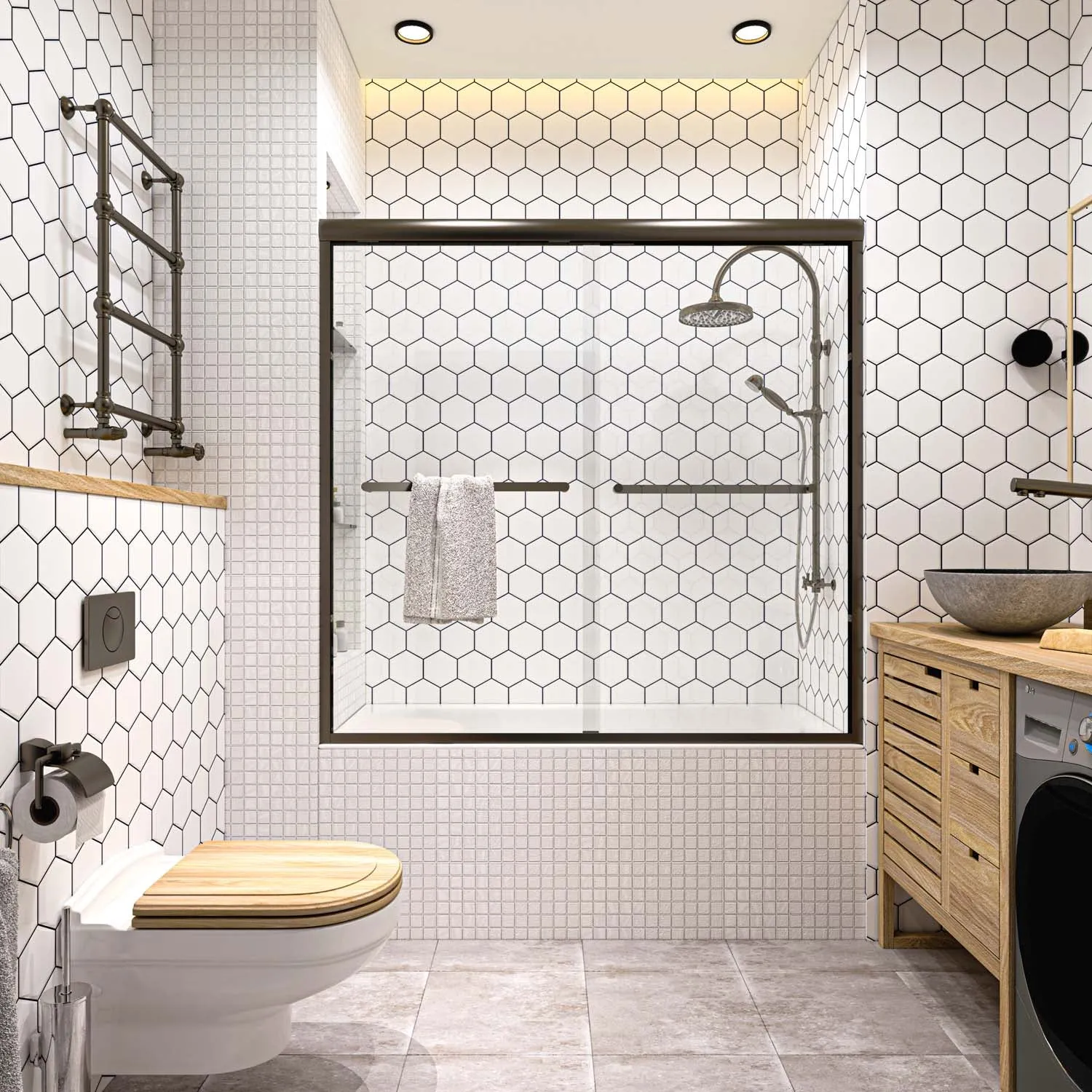 Toolkiss Semi Frameless Sliding Tub Shower Door 56’’ to 60’’ W x 58’’ H, Oil Rubbed Bronze