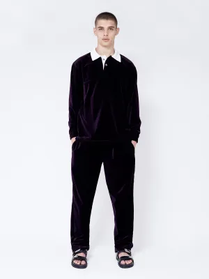 TRACK PANT VELOUR PLUM