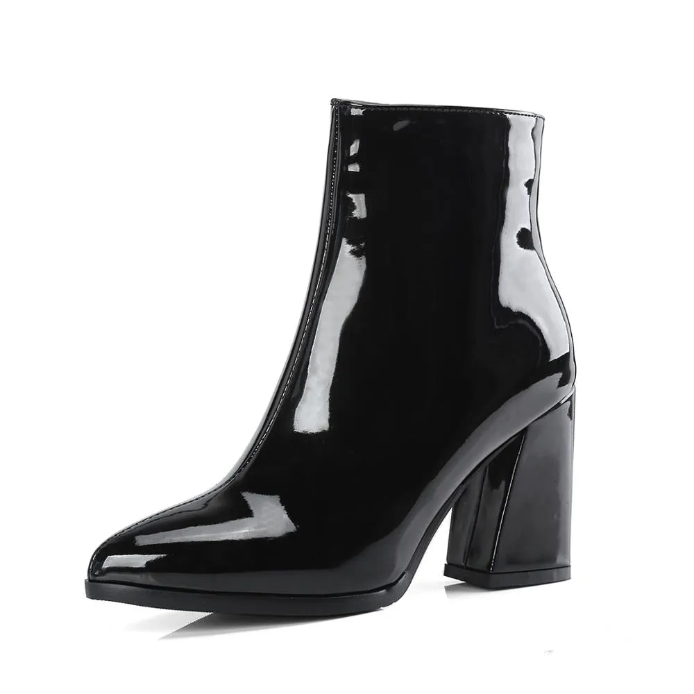 Trendy Pointed Toe Metallic Ankle Boots