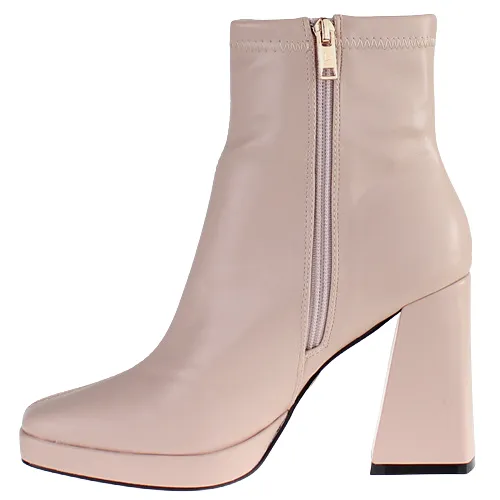 Una Healy Platform Ankle Boots - Lucky - Beige