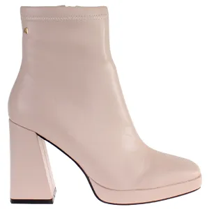 Una Healy Platform Ankle Boots - Lucky - Beige
