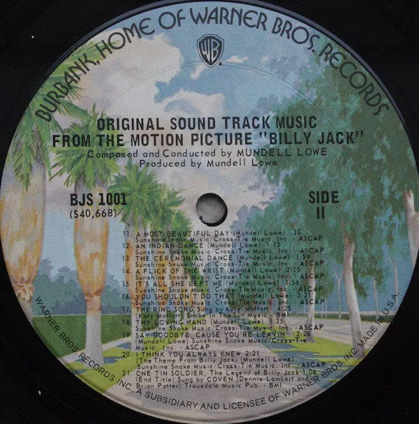 Various - Original Sound Track Music From The Motion Picture "Billy Jack" (LP, Album, RE) (NM or M-)