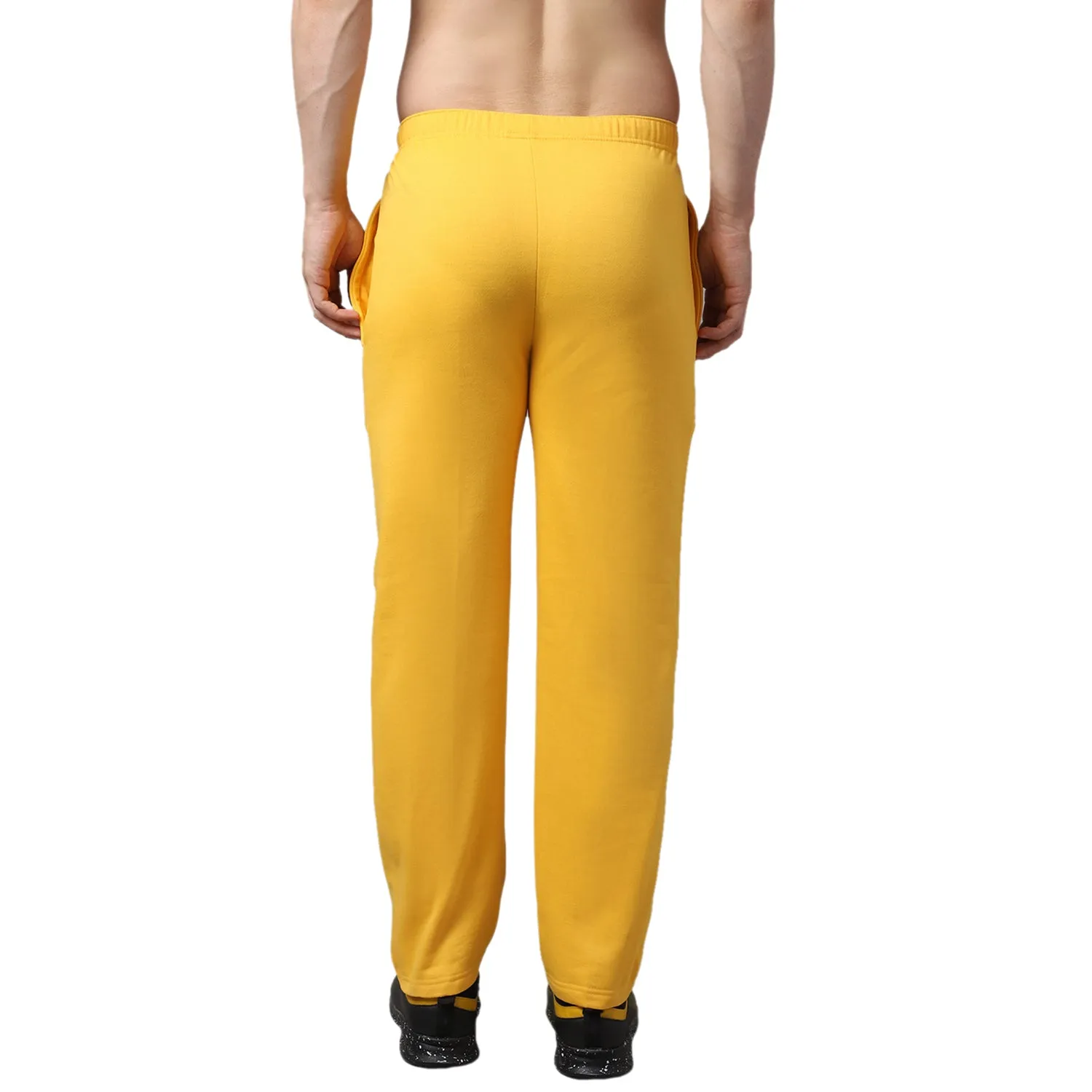 Vimal Jonney Fleece Regular-Fit Yellow Cotton Trackpant for Men