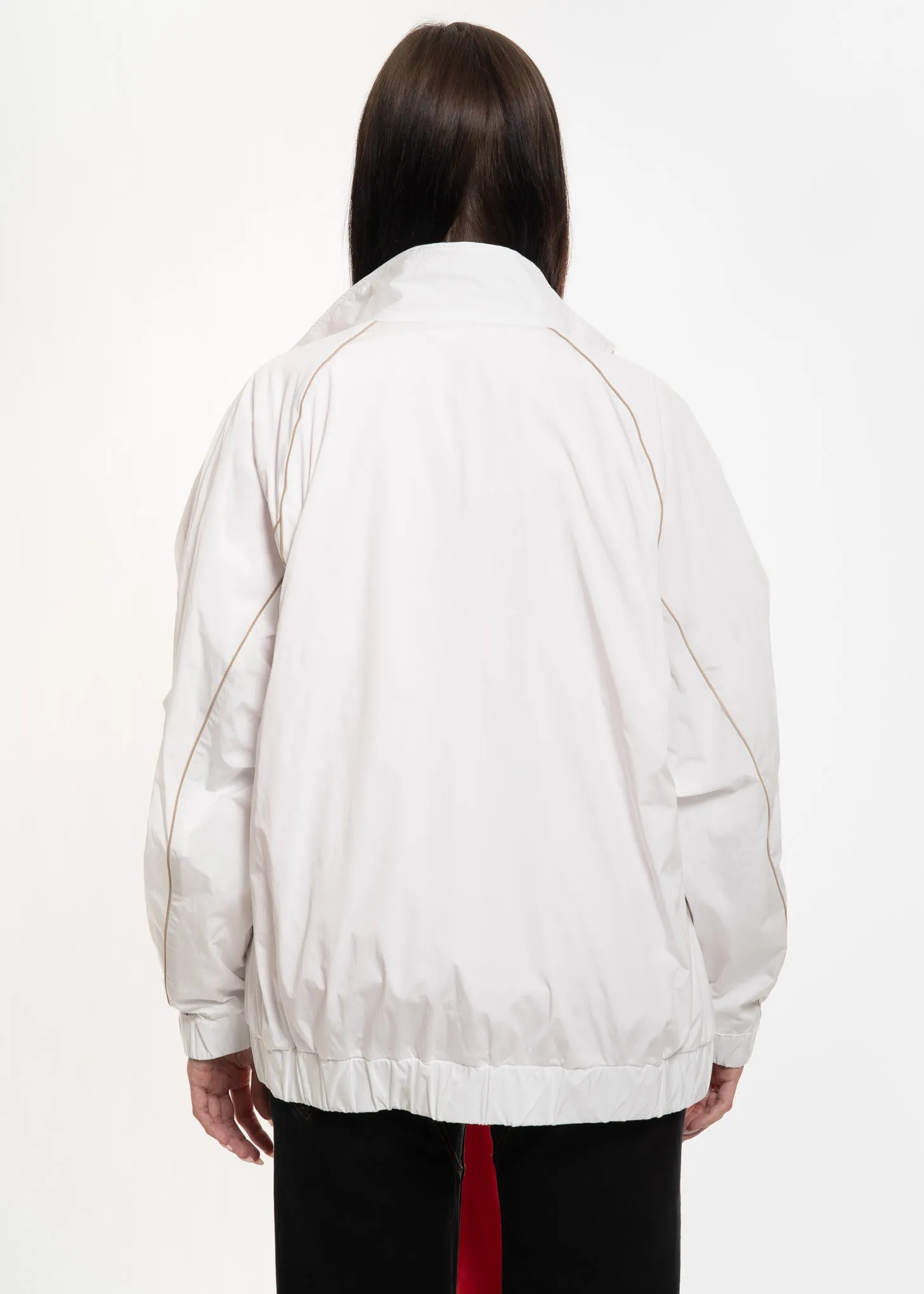 White and Red Layered Track Jacket