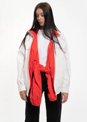 White and Red Layered Track Jacket