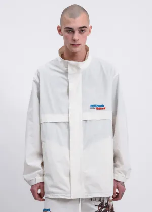White Printed Chaos Embroidery Track Jacket