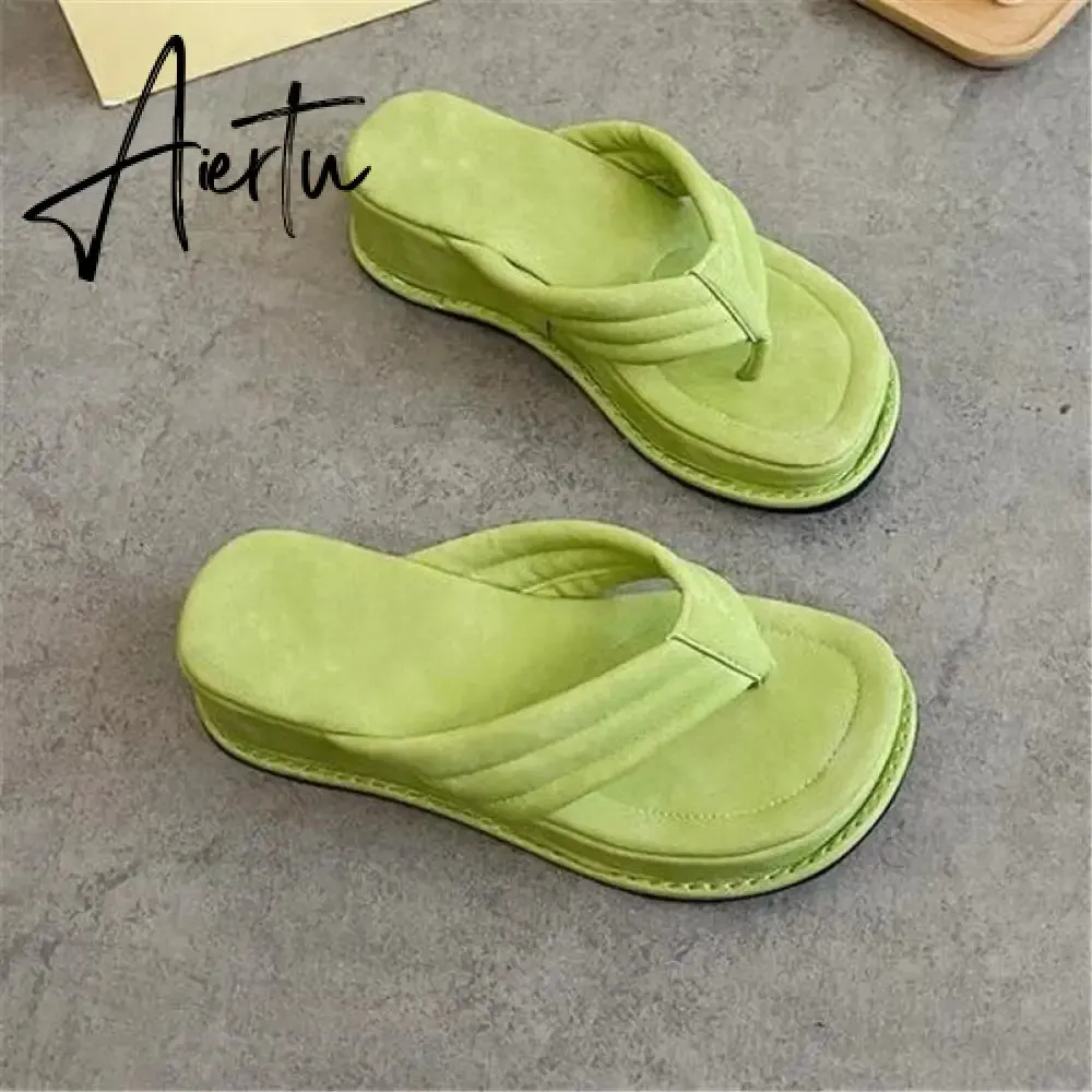 Women Slippers New Clip Toe Sandals Women Shoes Wedge Platform Slippers Fashion Dress High Heels Female Flip Flops Casual