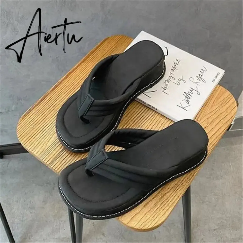 Women Slippers New Clip Toe Sandals Women Shoes Wedge Platform Slippers Fashion Dress High Heels Female Flip Flops Casual