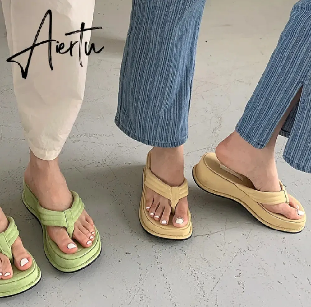 Women Slippers New Clip Toe Sandals Women Shoes Wedge Platform Slippers Fashion Dress High Heels Female Flip Flops Casual