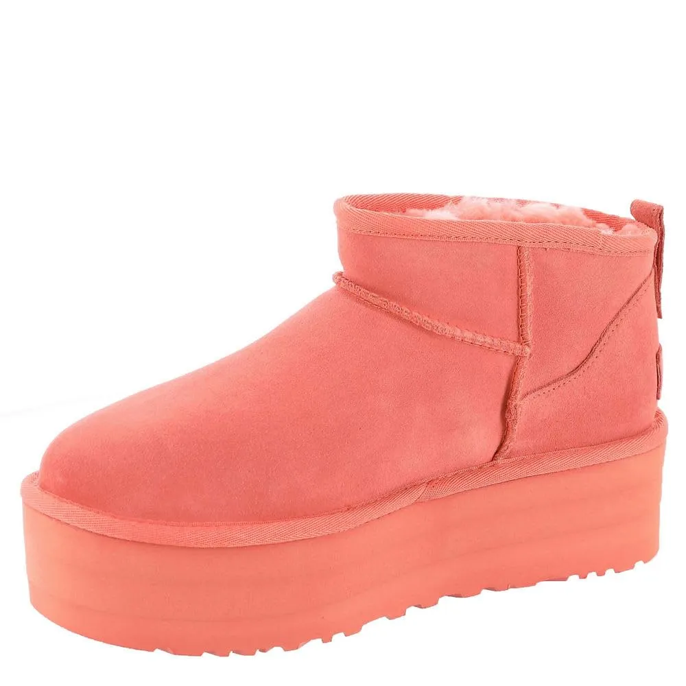 Women's Shoes UGG CLASSIC ULTRA MINI PLATFORM Ankle Boots 1135092 VIBRANT CORAL