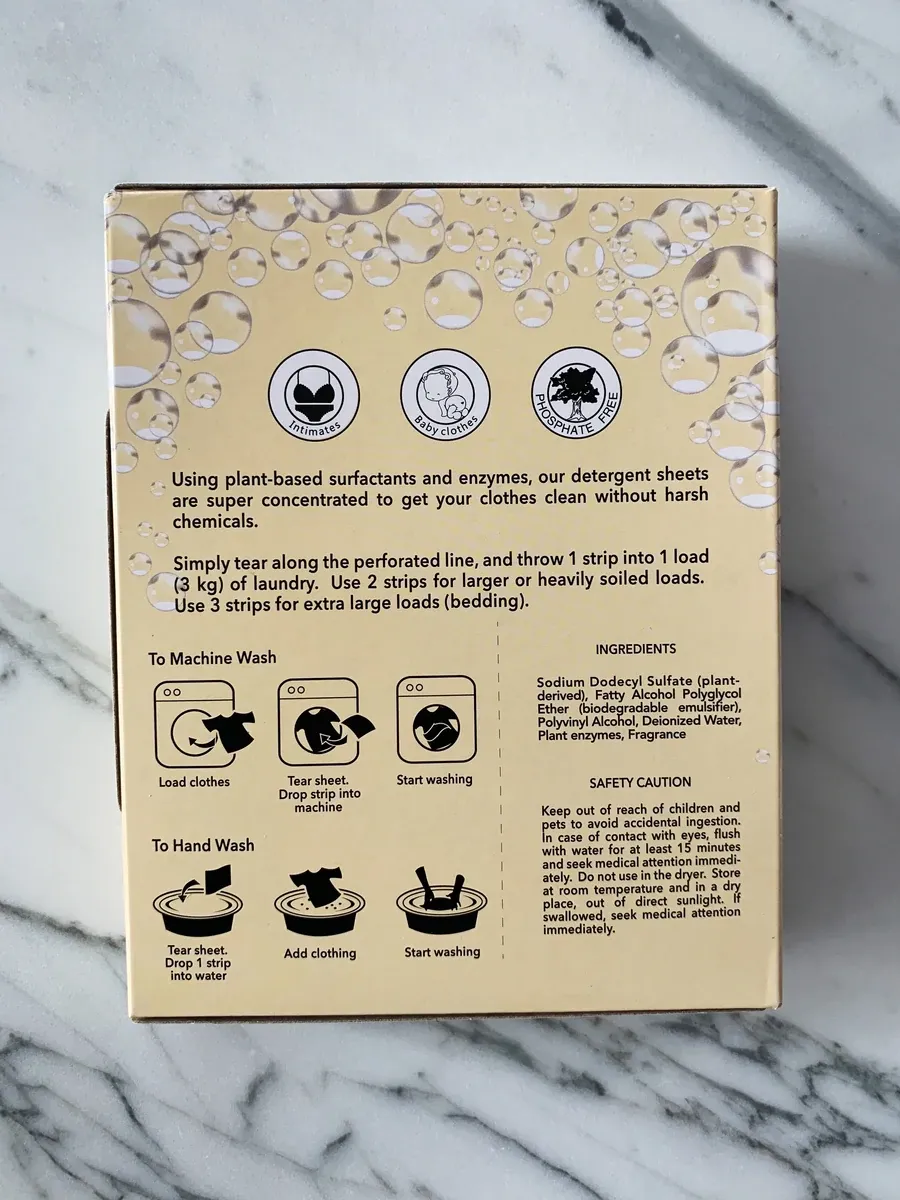 Zero Waste Laundry Detergent Strips